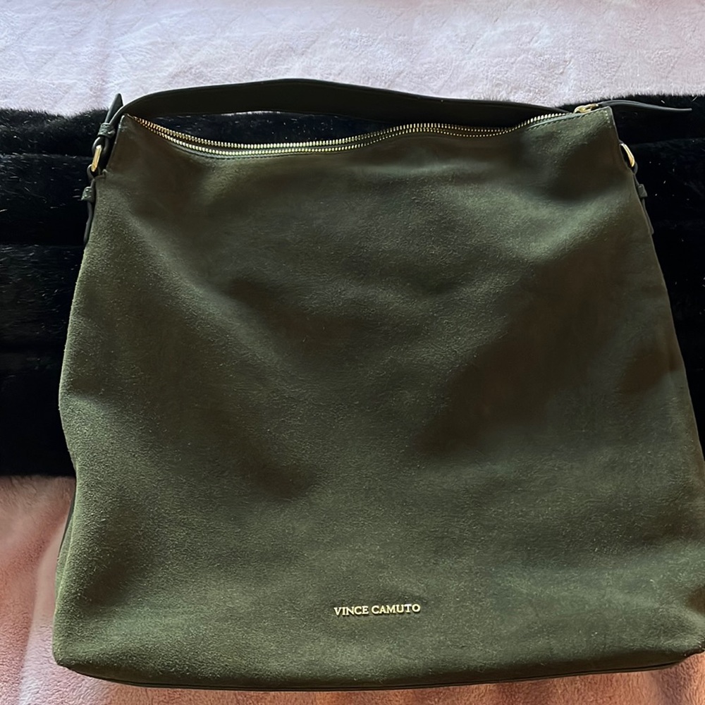Vince Camuto suede and leather tote style bag
